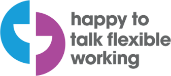 Happy to talk flexible working logo